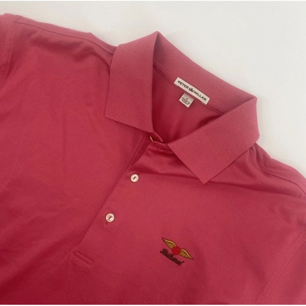 Peter Millar Polo Shirt Mens Large Pink‎ Baltusrol Golf Club Sport Athleisure